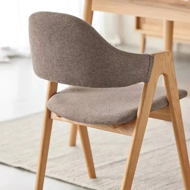 チェア グレー ブラウン オーク材 綿麻 ysys-b3124-chair