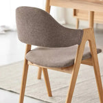 チェア グレー ブラウン オーク材 綿麻 ysys-b3124-chair