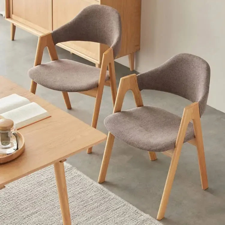 チェア グレー ブラウン オーク材 綿麻 ysys-b3124-chair