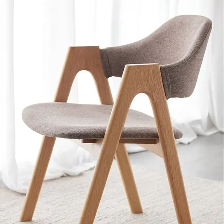 チェア グレー ブラウン オーク材 綿麻 ysys-b3124-chair