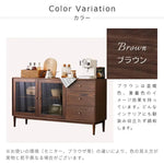 キャビネット ブラウン オーク材 キリ材 ガラス 真鍮 ysys-b3142-cupboard
