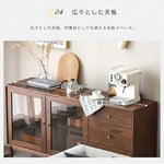 キャビネット ブラウン オーク材 キリ材 ガラス 真鍮 ysys-b3142-cupboard