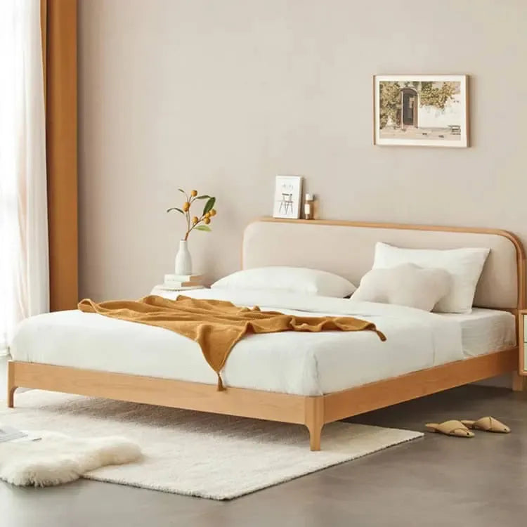 ベッド ナチュラル ケヤキ材 ポプラ材 ファブリック ysys-c3018-bed