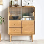 キャビネット ナチュラル オーク材 キリ材 ガラス 真鍮 ysys-f8103-cupboard