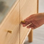 キャビネット ナチュラル オーク材 キリ材 ガラス 真鍮 ysys-f8103-cupboard