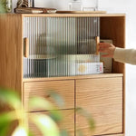 キャビネット ナチュラル オーク材 キリ材 ガラス 真鍮 ysys-f8103-cupboard