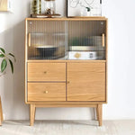 キャビネット ナチュラル オーク材 キリ材 ガラス 真鍮 ysys-f8103-cupboard