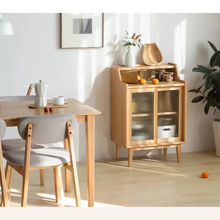 キャビネット ナチュラル オーク材 モールガラス ysys-f8144-cupboard