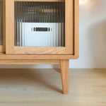 キャビネット ナチュラル オーク材 モールガラス ysys-f8144-cupboard