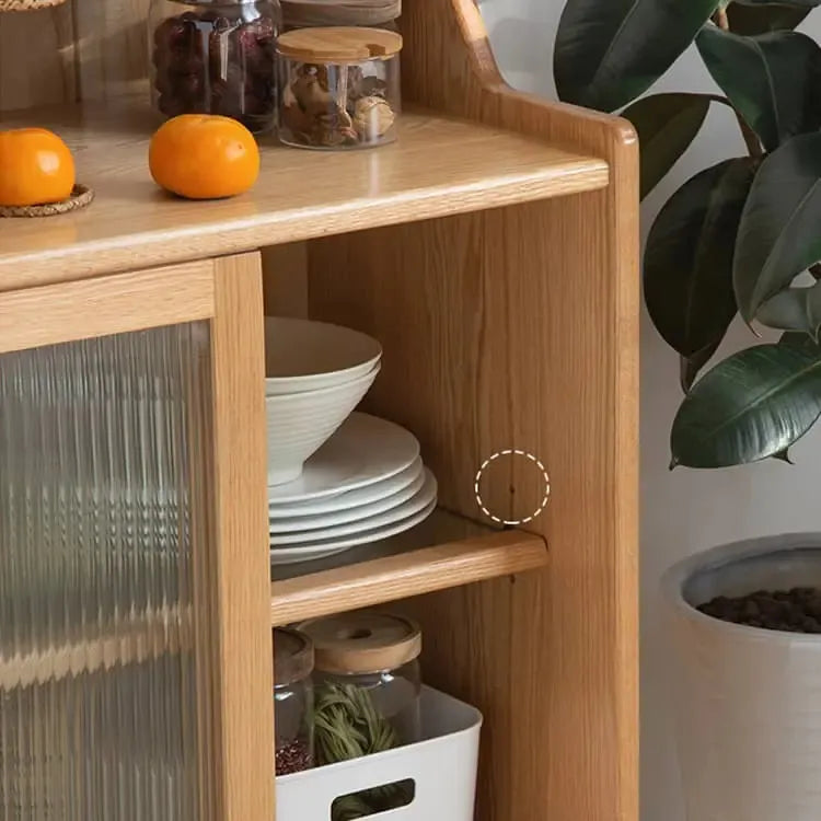 キャビネット ナチュラル オーク材 モールガラス ysys-f8144-cupboard