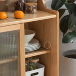 キャビネット ナチュラル オーク材 モールガラス ysys-f8144-cupboard