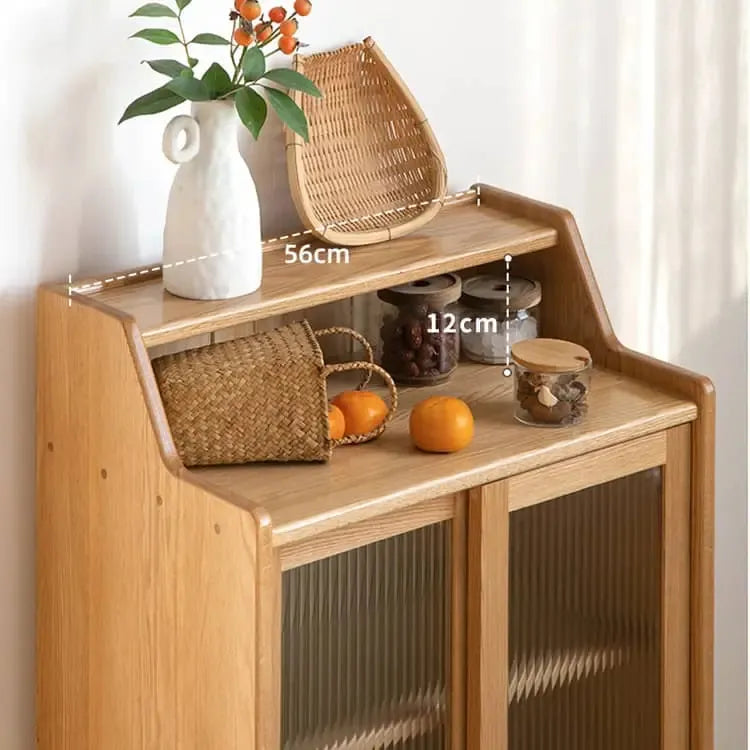 キャビネット ナチュラル オーク材 モールガラス ysys-f8144-cupboard