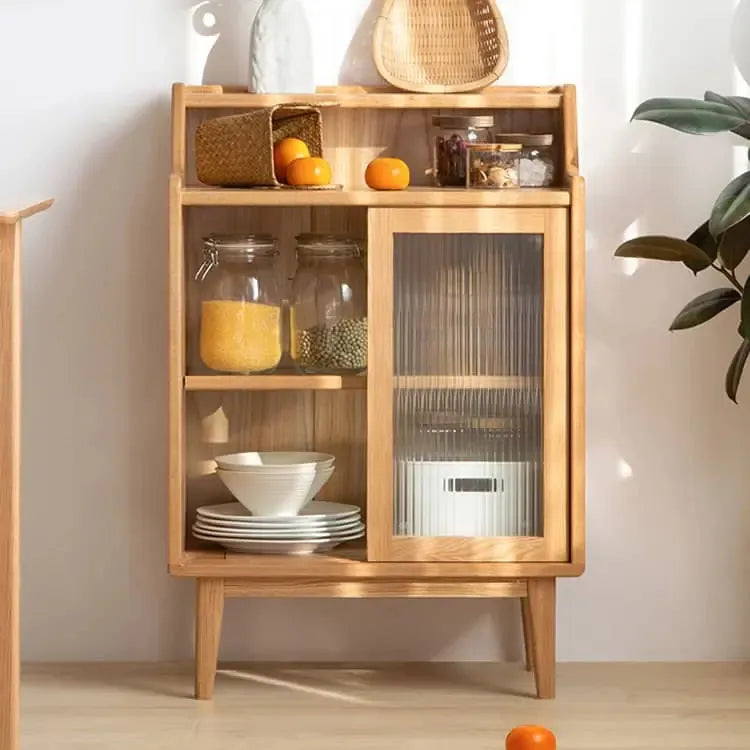 キャビネット ナチュラル オーク材 モールガラス ysys-f8144-cupboard