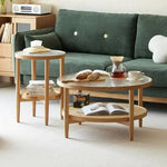 センターテーブル ナチュラル オーク材 ラタン ガラス ysys-i3074-table