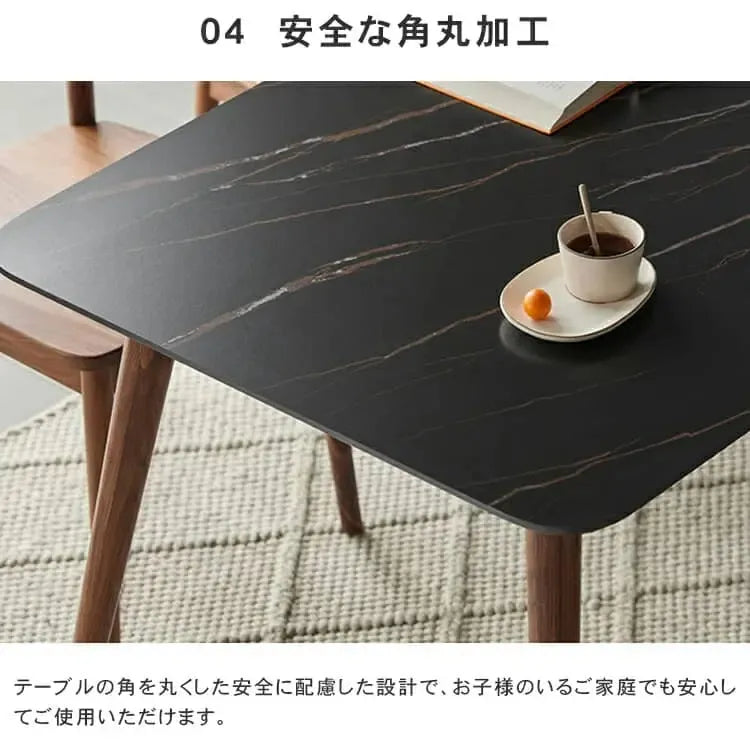 テーブル ブラウン セラミック ウォールナット材 真鍮 ysys-i6111-table