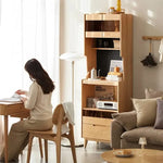 キャビネット ナチュラル オーク材 キリ材 ガラス ysys-l3141-cupboard