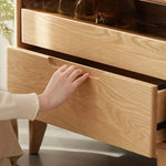 キャビネット ナチュラル オーク材 キリ材 ガラス ysys-l3141-cupboard