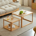 センターテーブル ナチュラル オーク材 ガラス ysys-l7072-table