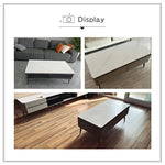 センターテーブル ホワイト セラミック カバ材 強化ガラス スチール キリ材 ysys-l8072-table