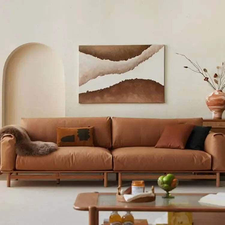 ソファー グリーン ブラウン チェリー材 エアレザー フェザー パイン ysys-s1057-sofa