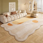 キュートクリーム風 クッキー型 変形ラグ 不規則デザイン ラグマット リビング 寝室 高級感 マット 拭き取り簡単 洗濯不要 zrxz-06