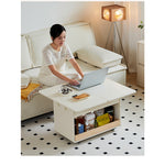 折りたたみ式 サイドテーブル ワゴン｜キャスター付き ナチュラルウッド調 ソファ横 テーブル リビング用 天板が回転します zz-0209-life