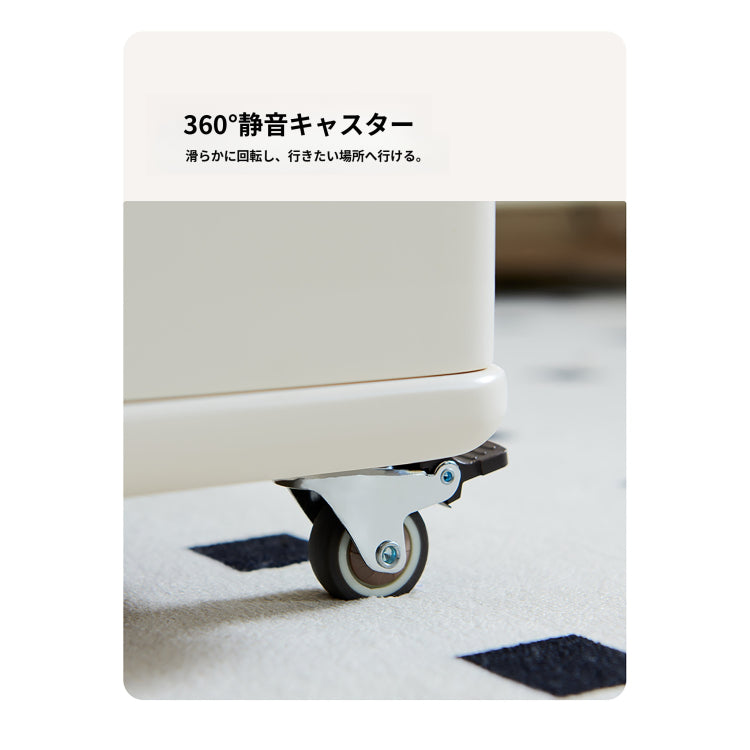 折りたたみ式 サイドテーブル ワゴン｜キャスター付き ナチュラルウッド調 ソファ横 テーブル リビング用 天板が回転します zz-0209-life
